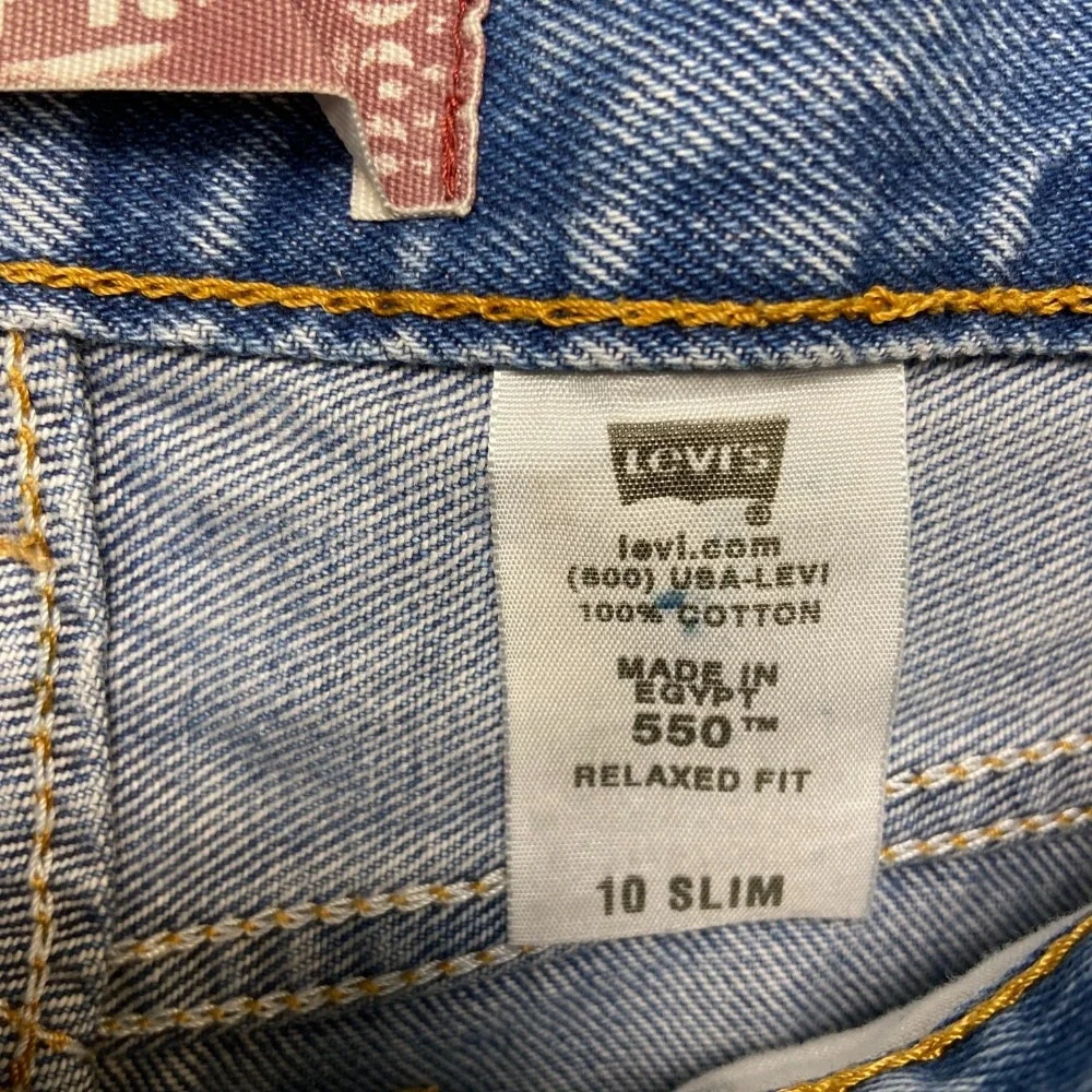 Vintage Levi's 550 Jeans Boys 10 Slim Fit 23x25 Blue Denim Cotton Straight Leg